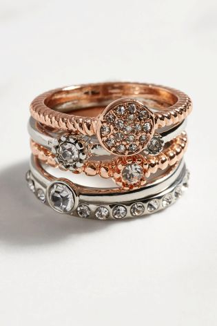 Gold/Silver Mixed Plate Ring Pack